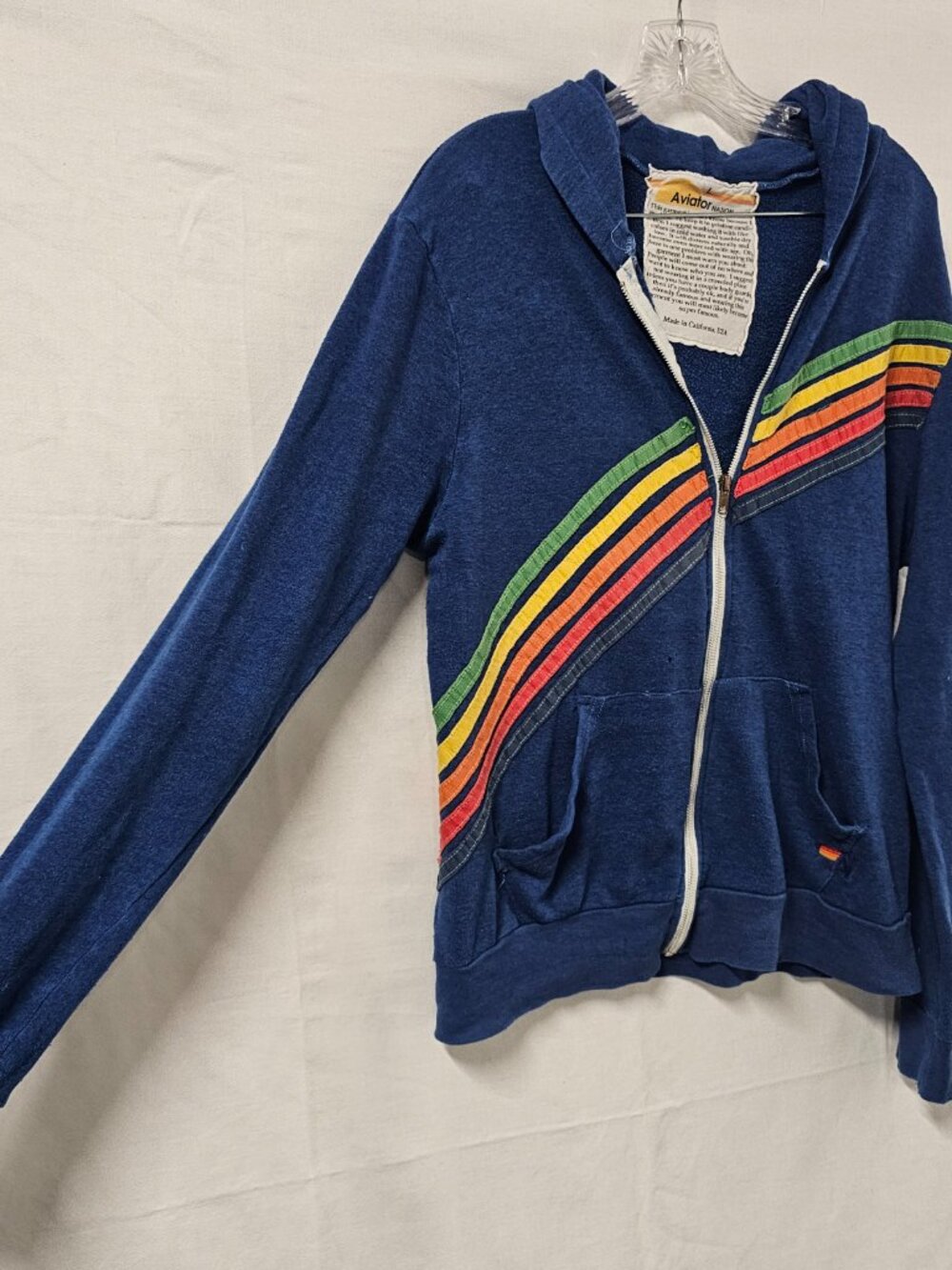 Aviator Nation Disco Zip Hoodie Ocean Size L - Picture 2 of 14